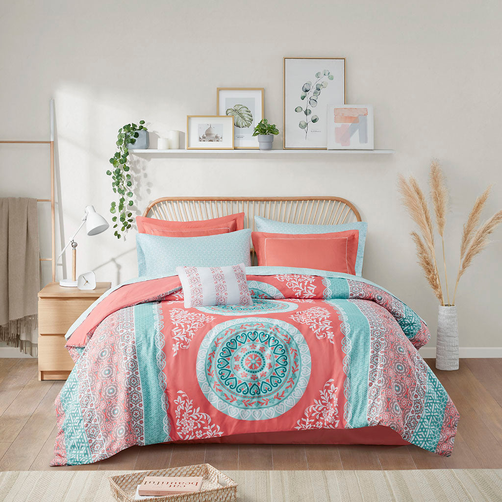 Twin Boho Comforter Set with Bed Sheets