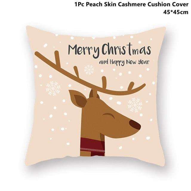 Christmas Pillowcase Santa Cluas Pillow Covers Xmas Holiday Couch Pillows Rustic Christmas Decorations Winter Pillowcase For Home Living Room Xmas Ornaments Navidad Gifts